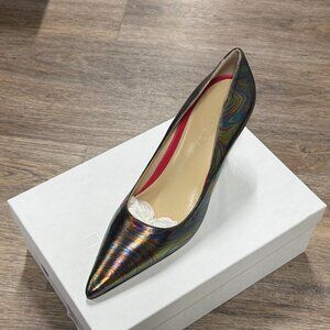 Brand New: Iridescent Rainbow Leather Heel